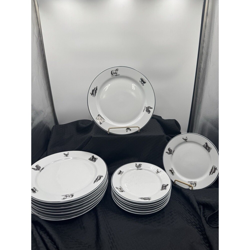 Rosanna Farm Animal Plates! 8 Large & 7 Medium